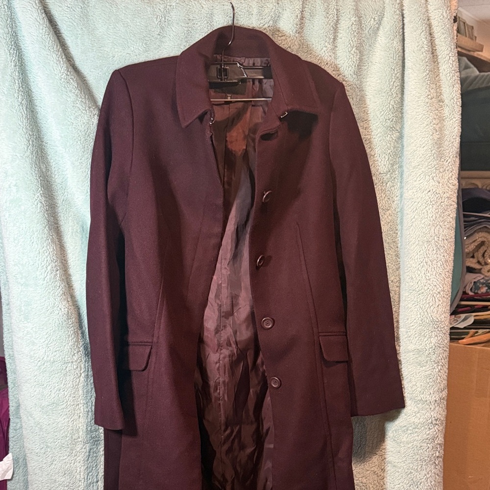 Express Men's Dark Burgundy Trench Coat